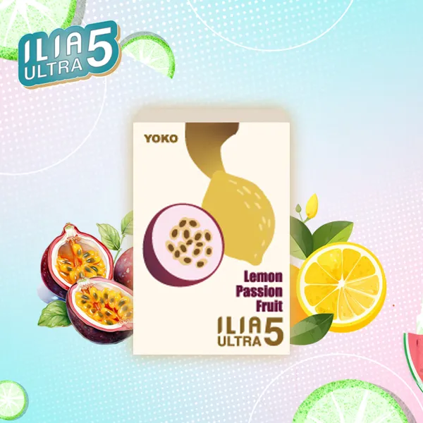 檸檬百香｜ILIA ULTRA 5代煙彈 哩亞五代陶瓷霧化芯 #買4盒送主機#